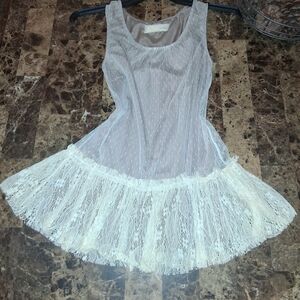 A'Reve Cream Lace Trimmed Blouse